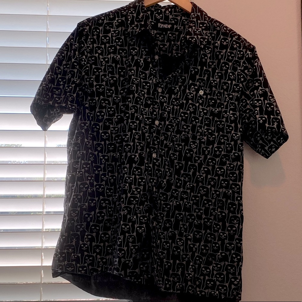 Cat button down shirt